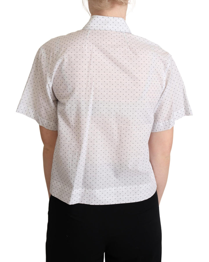 Elegantes Polka Dot Baumwoll-Poloshirt