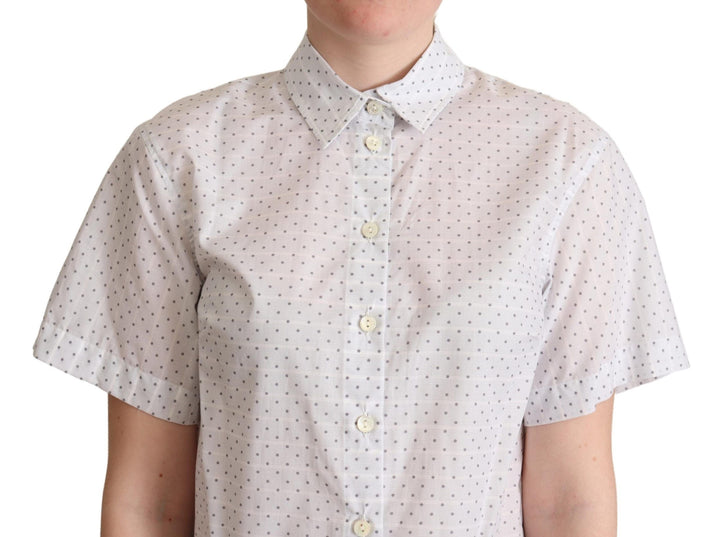 Elegantes Polka Dot Baumwoll-Poloshirt