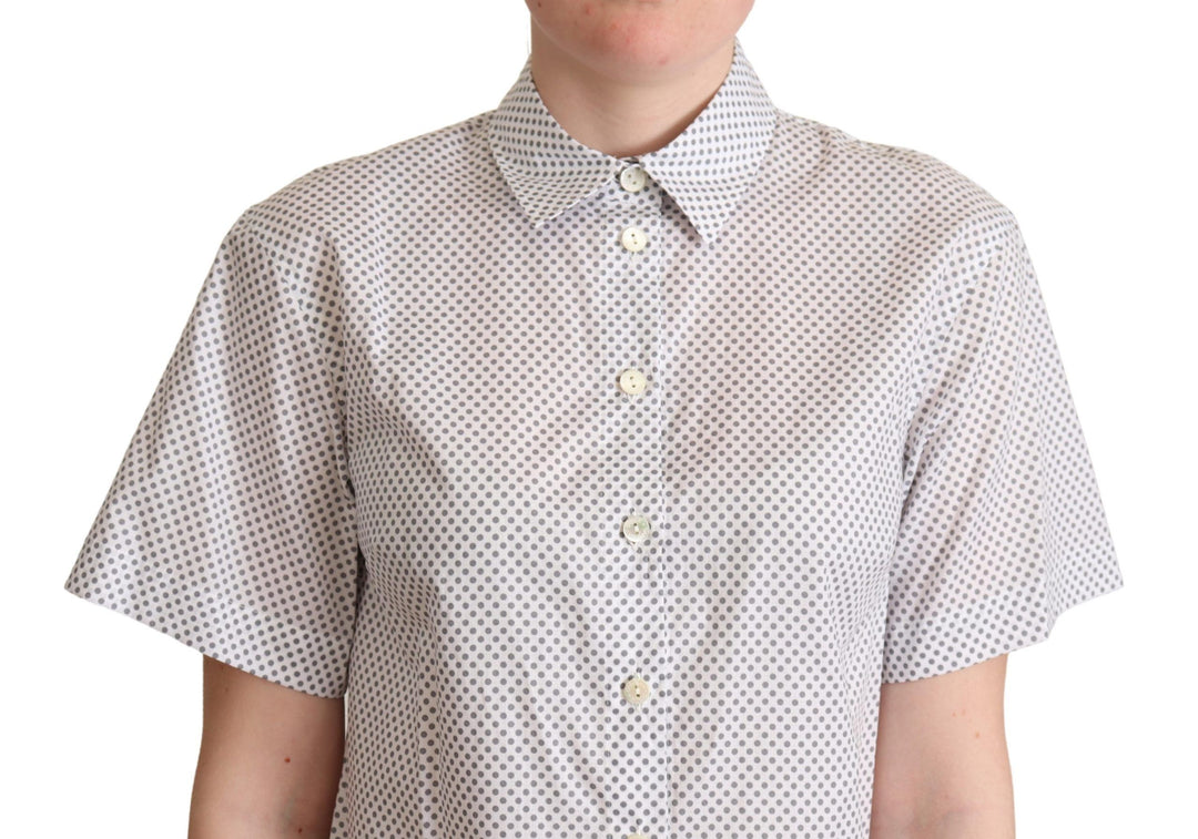 Schickes graues Polka Dot Polo mit kurzen Ärmeln