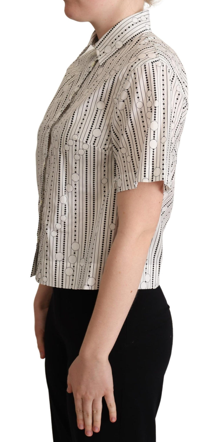 Geometric elegant polo shirt with collar