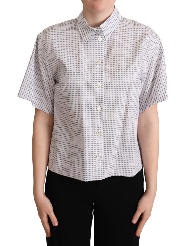 Elegantes Polka Dots Polo Top mit Kragen