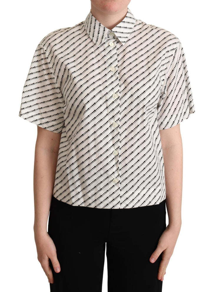 Elegantes gepunktetes Baumwoll-Poloshirt