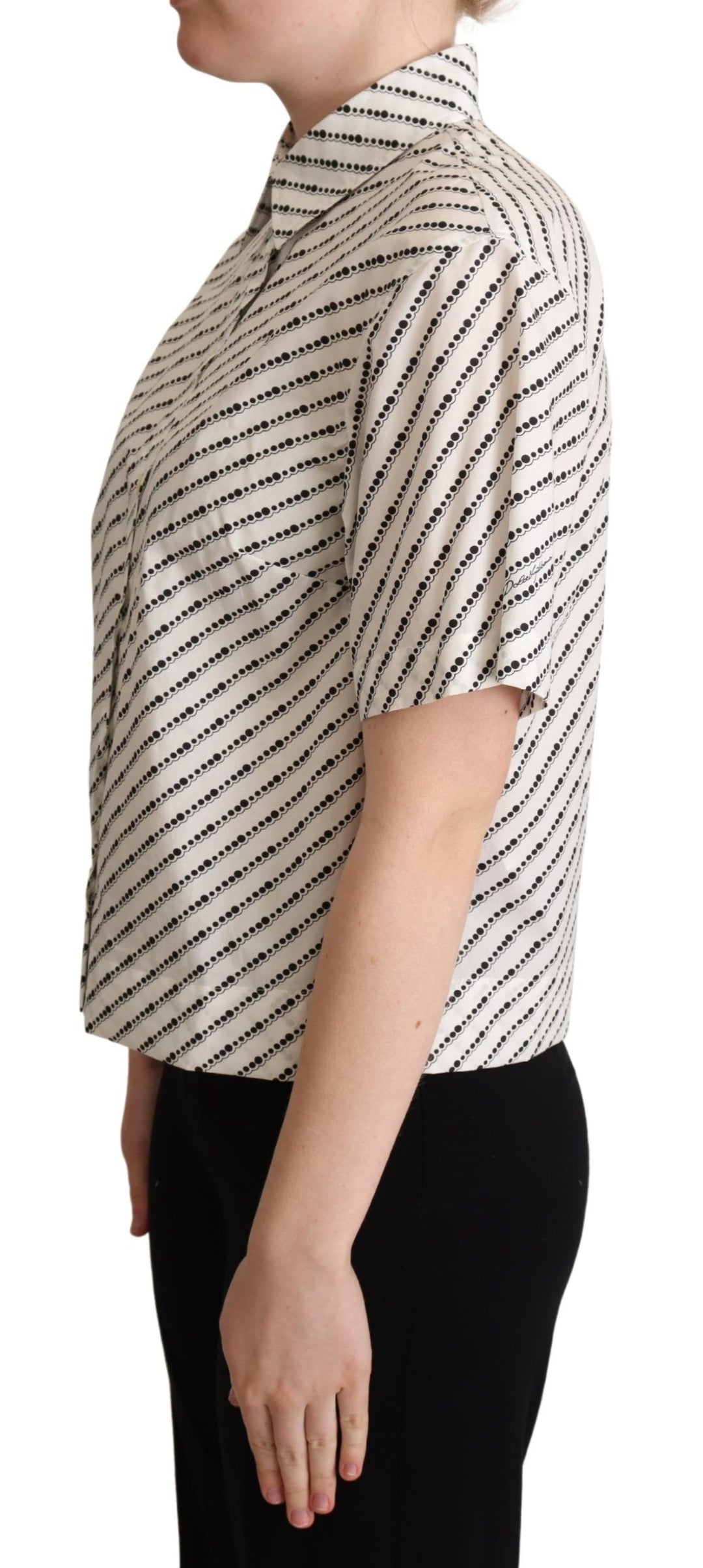 Elegantes gepunktetes Baumwoll-Poloshirt