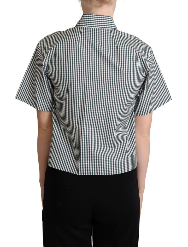 Elegant checked cotton polo shirt