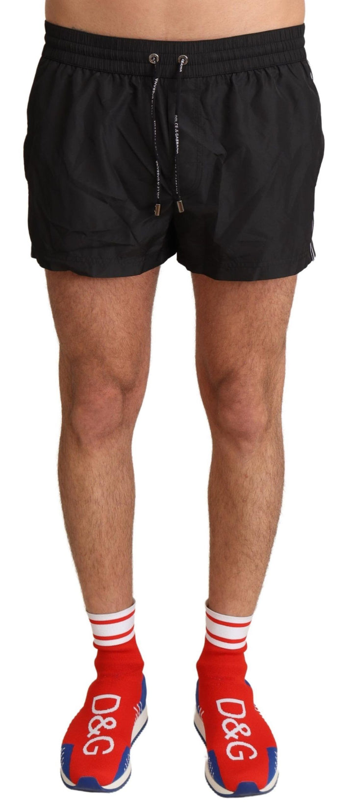 Elegante schwarze KING Motiv-Badehose