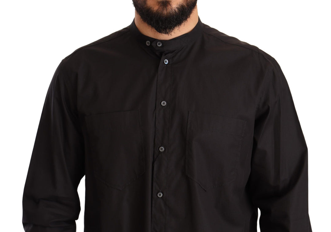 Elegantes schwarzes Herrenhemd aus 100% Baumwolle