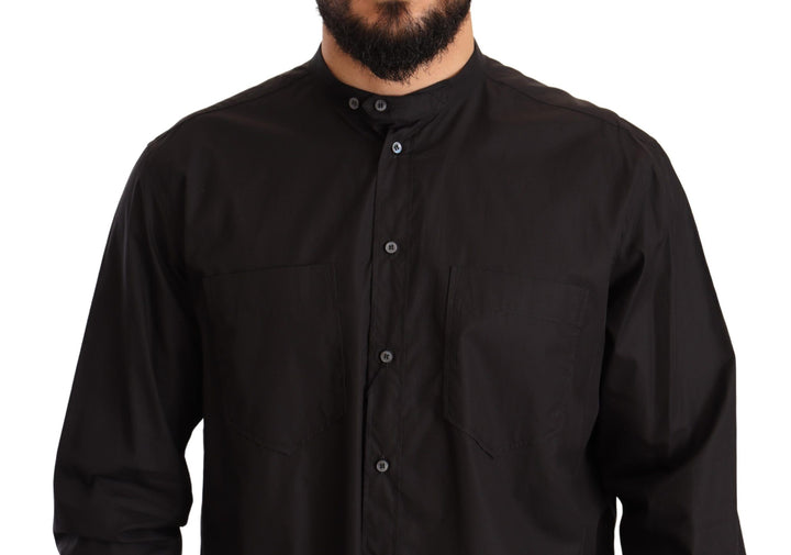 Elegantes schwarzes Herrenhemd aus 100% Baumwolle