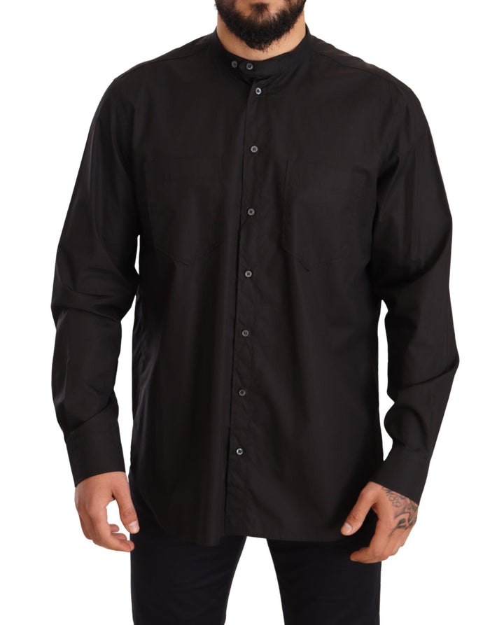 Elegantes schwarzes Herrenhemd aus 100% Baumwolle