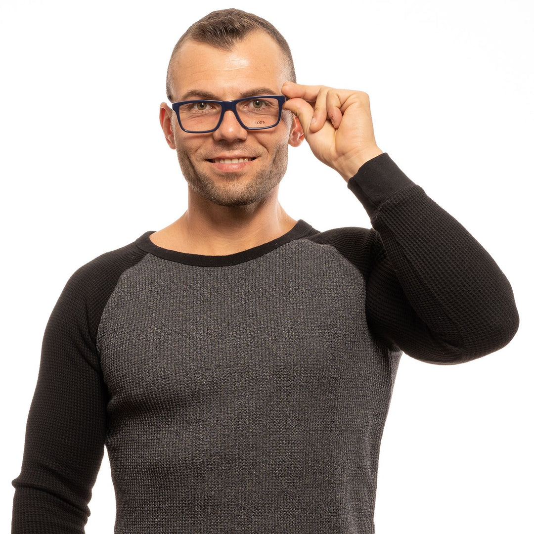 Chic blue rectangular men's glasses