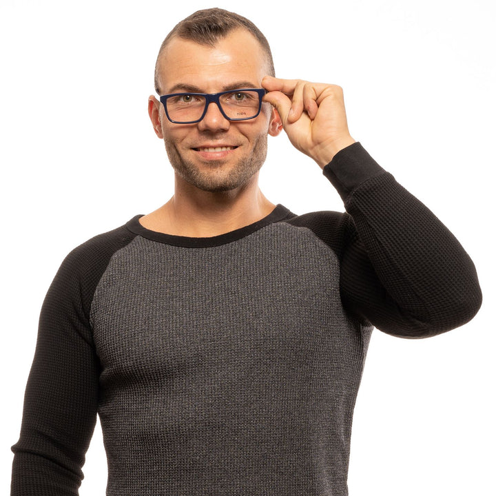Chic blue rectangular men's glasses