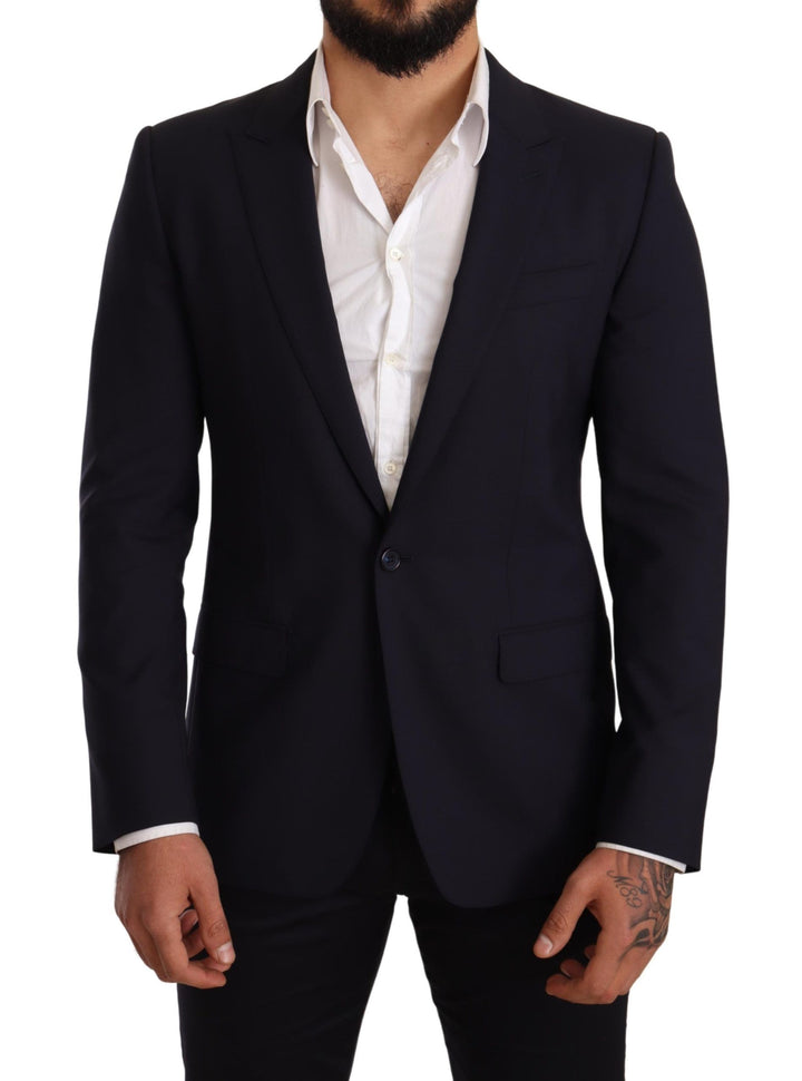 Eleganter marineblauer Martini-Blazer von renommierten Schneidern