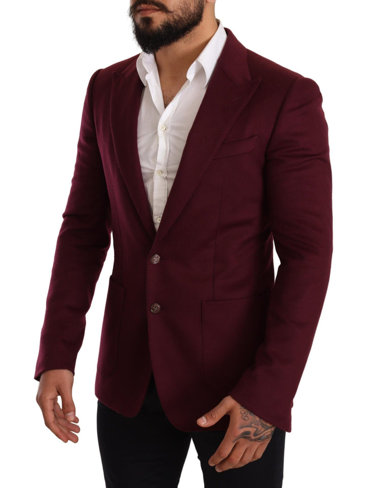 Kastanienbrauner Kaschmirmantel Slim Fit Jacke Blazer