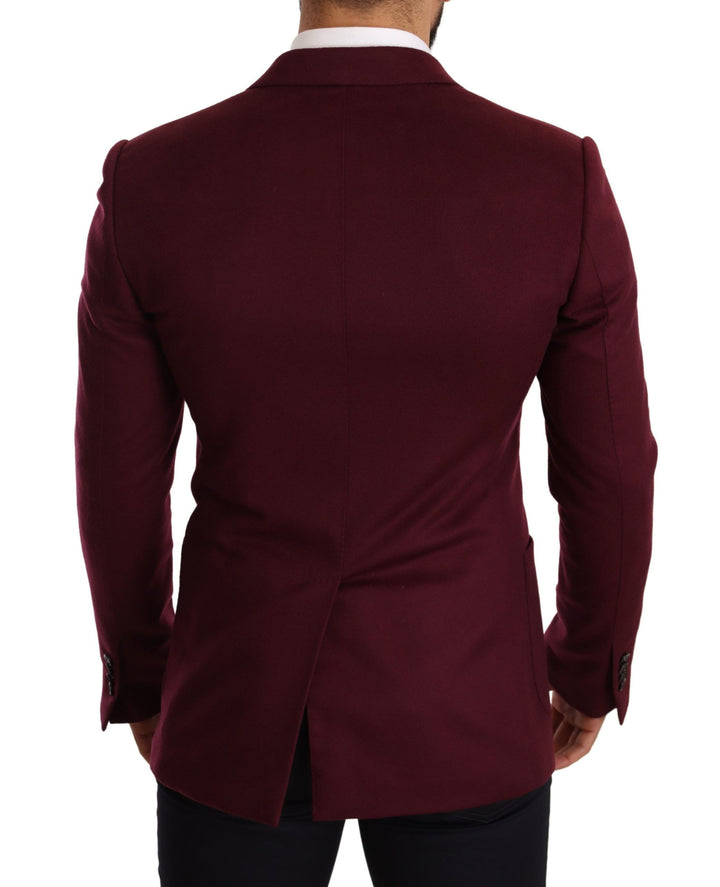 Kastanienbrauner Kaschmirmantel Slim Fit Jacke Blazer