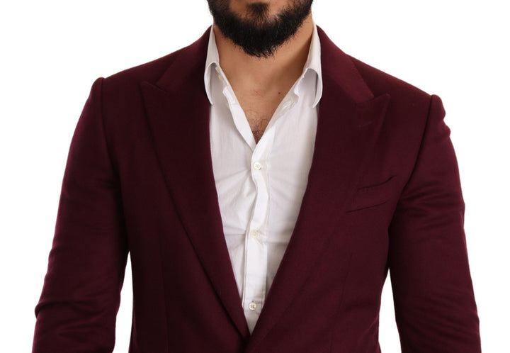 Kastanienbrauner Kaschmirmantel Slim Fit Jacke Blazer