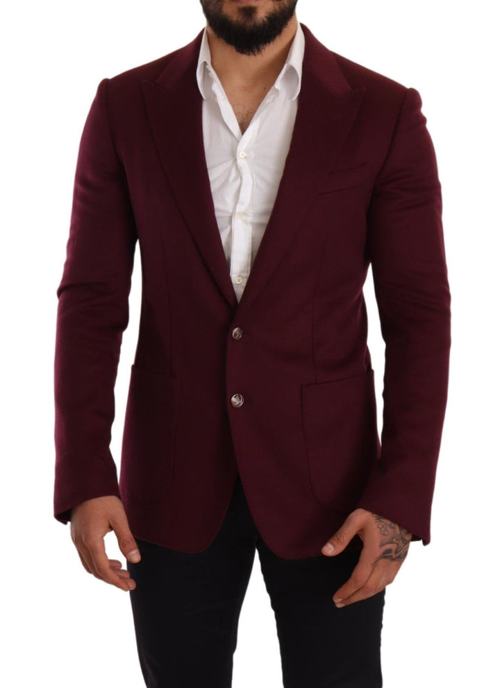 Kastanienbrauner Kaschmirmantel Slim Fit Jacke Blazer