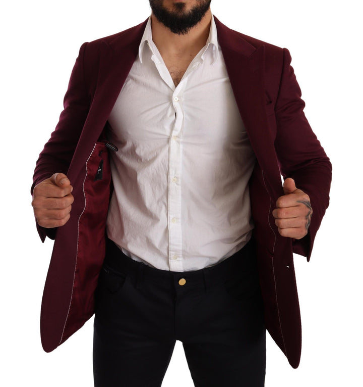 Kastanienbrauner Kaschmirmantel Slim Fit Jacke Blazer