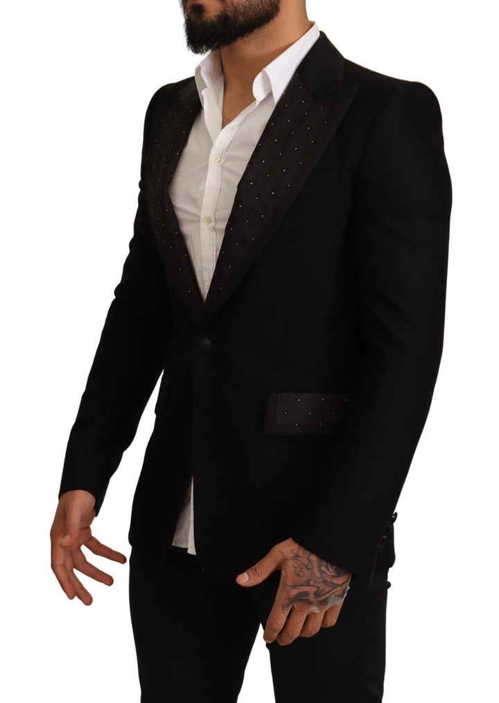 Elegante, schmal geschnittene schwarze Blazerjacke
