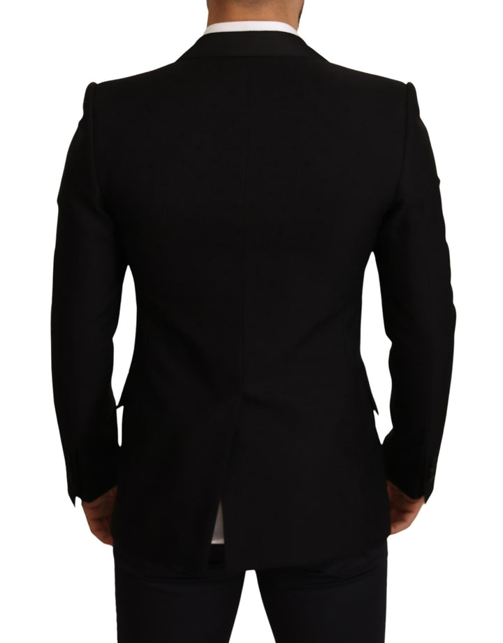 Elegante, schmal geschnittene schwarze Blazerjacke