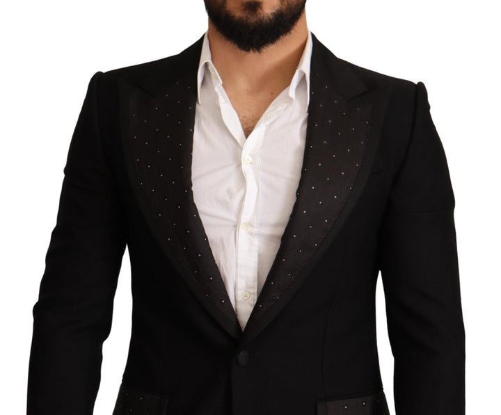 Elegante, schmal geschnittene schwarze Blazerjacke