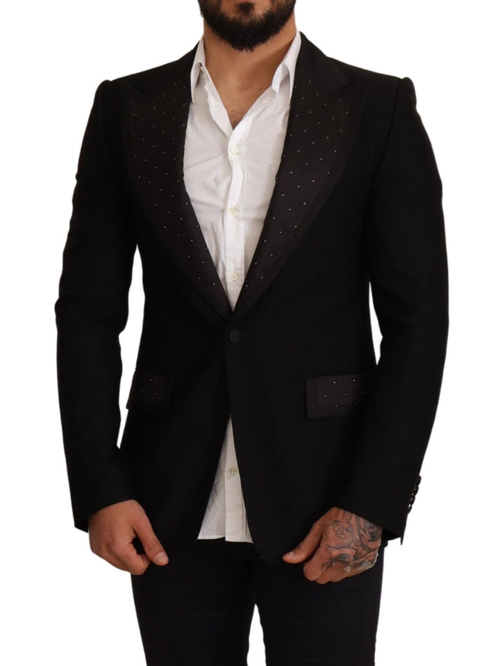 Elegante, schmal geschnittene schwarze Blazerjacke