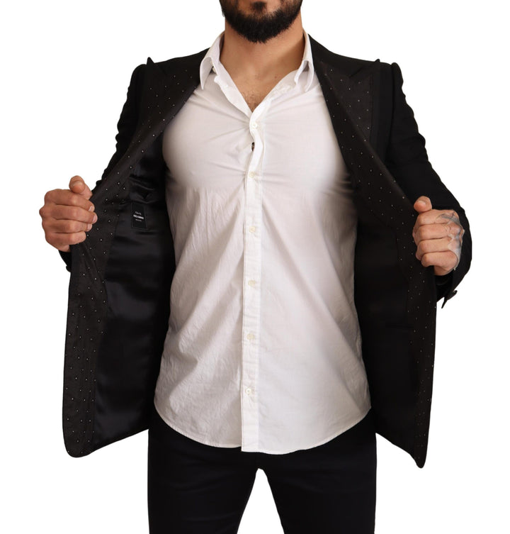 Elegante, schmal geschnittene schwarze Blazerjacke