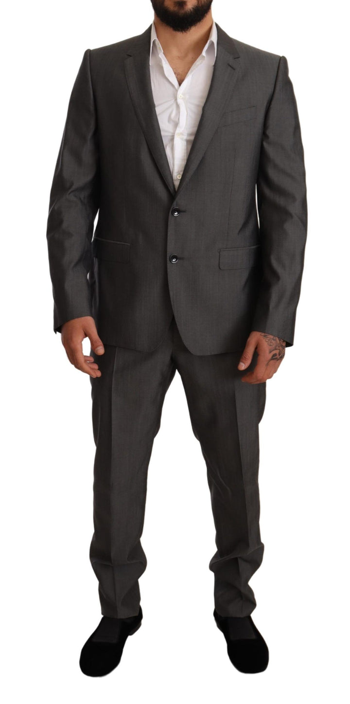 Eleganter Martini Slim-Fit Anzug aus Wolle und Seide