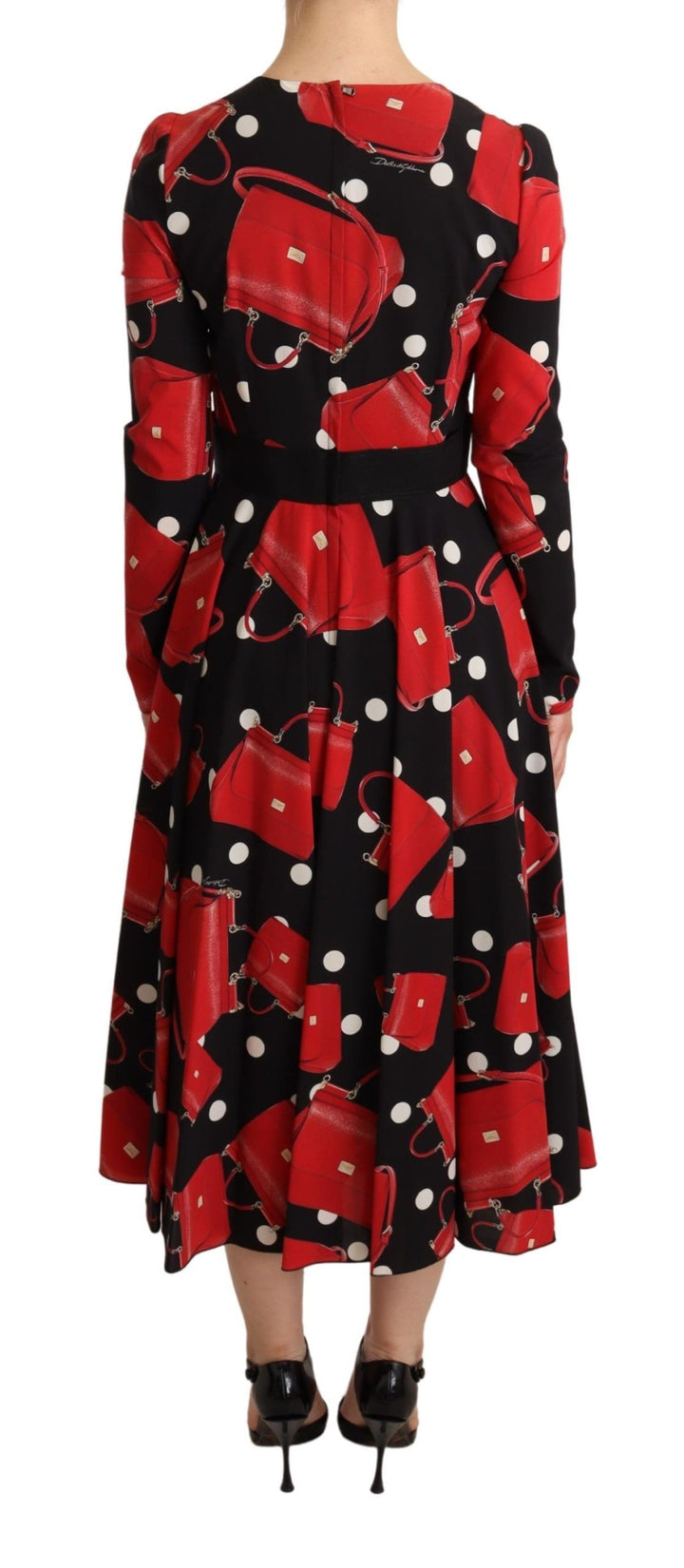 Elegantes ausgestelltes Midikleid mit Sizilien-Druck