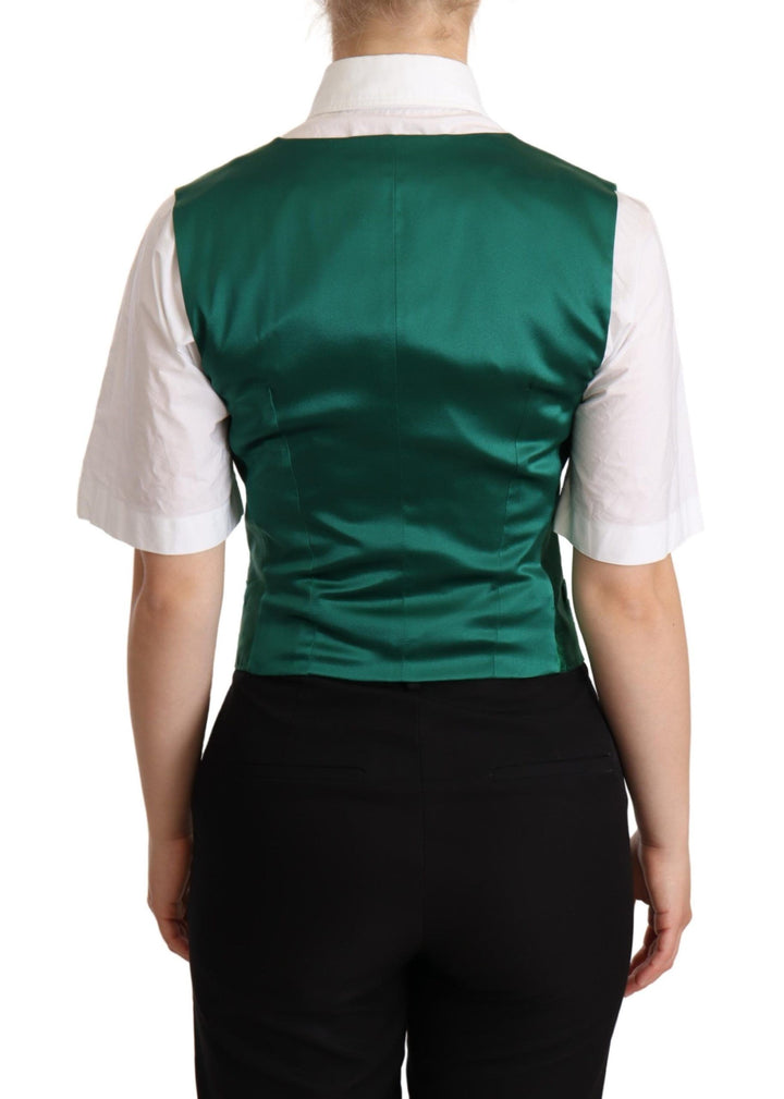 Elegante grüne Weste aus Seidenmischung