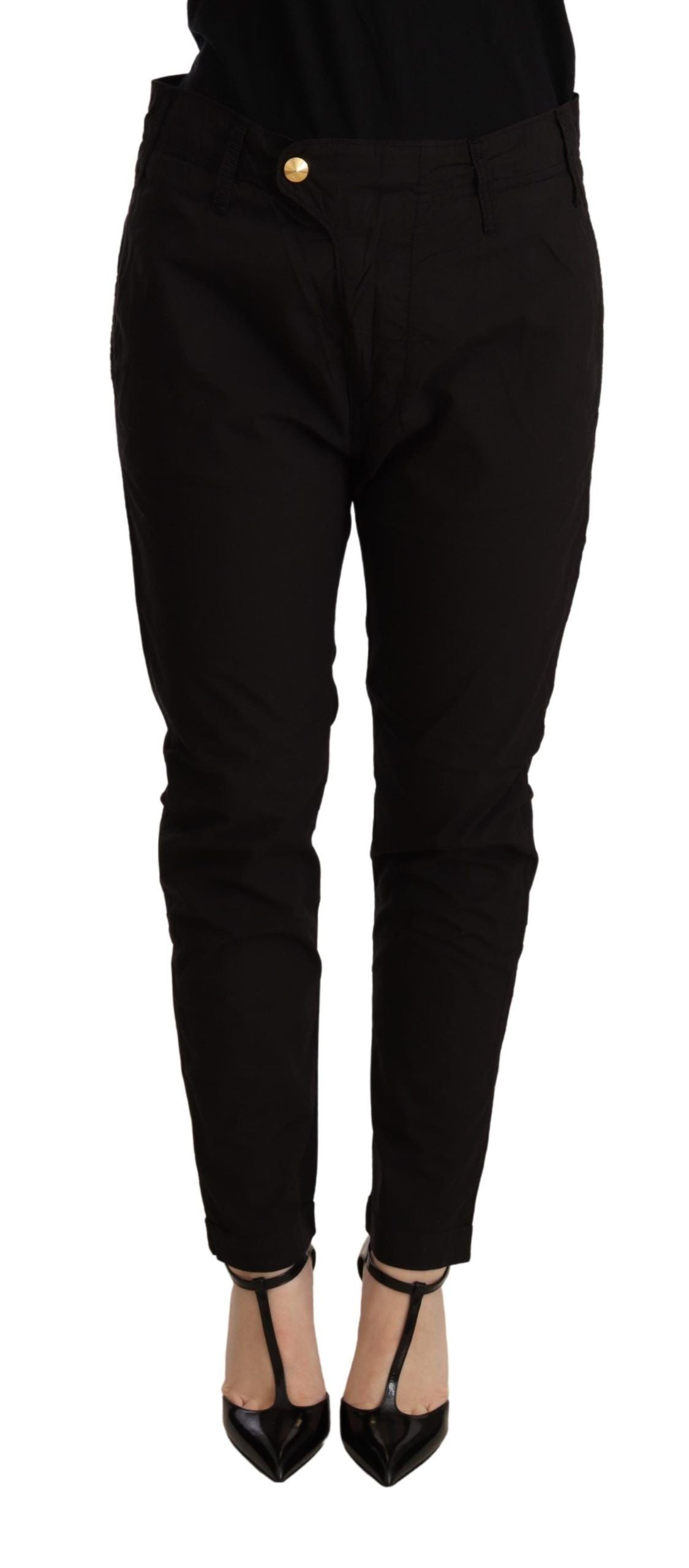 Schwarze Skinny-Hose mit mittlerer Taille BAGGY Fit