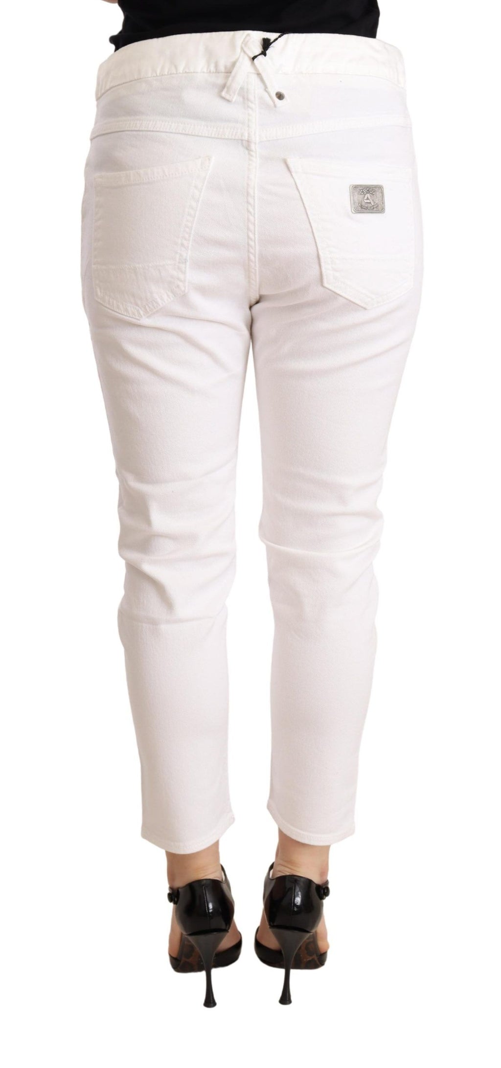 Elegant slim fit white skinny pants
