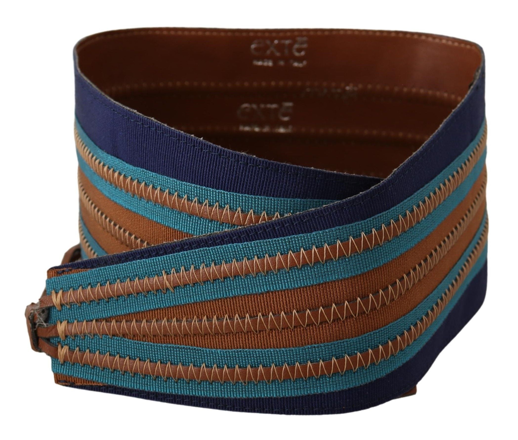 Elegant multicolor leather belt