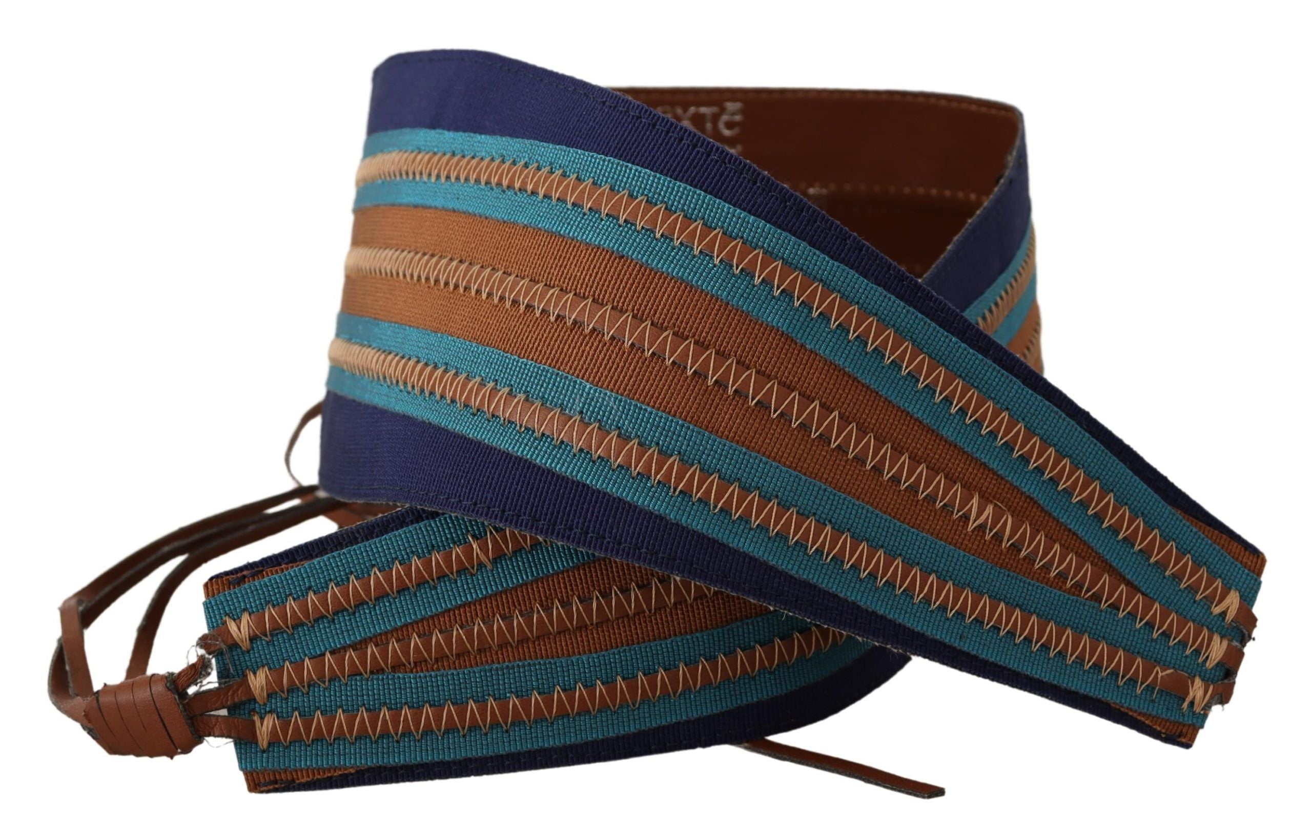 Elegant multicolor leather belt