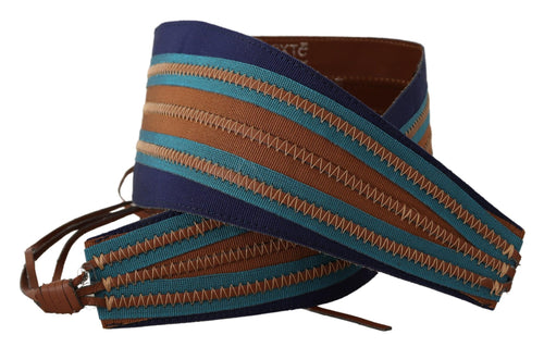 Elegant multicolor leather belt
