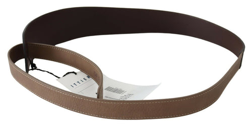 Elegant dark brown braided leather belt