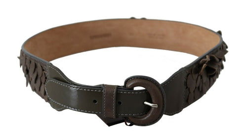 Chic brown fringe leather fashion belt