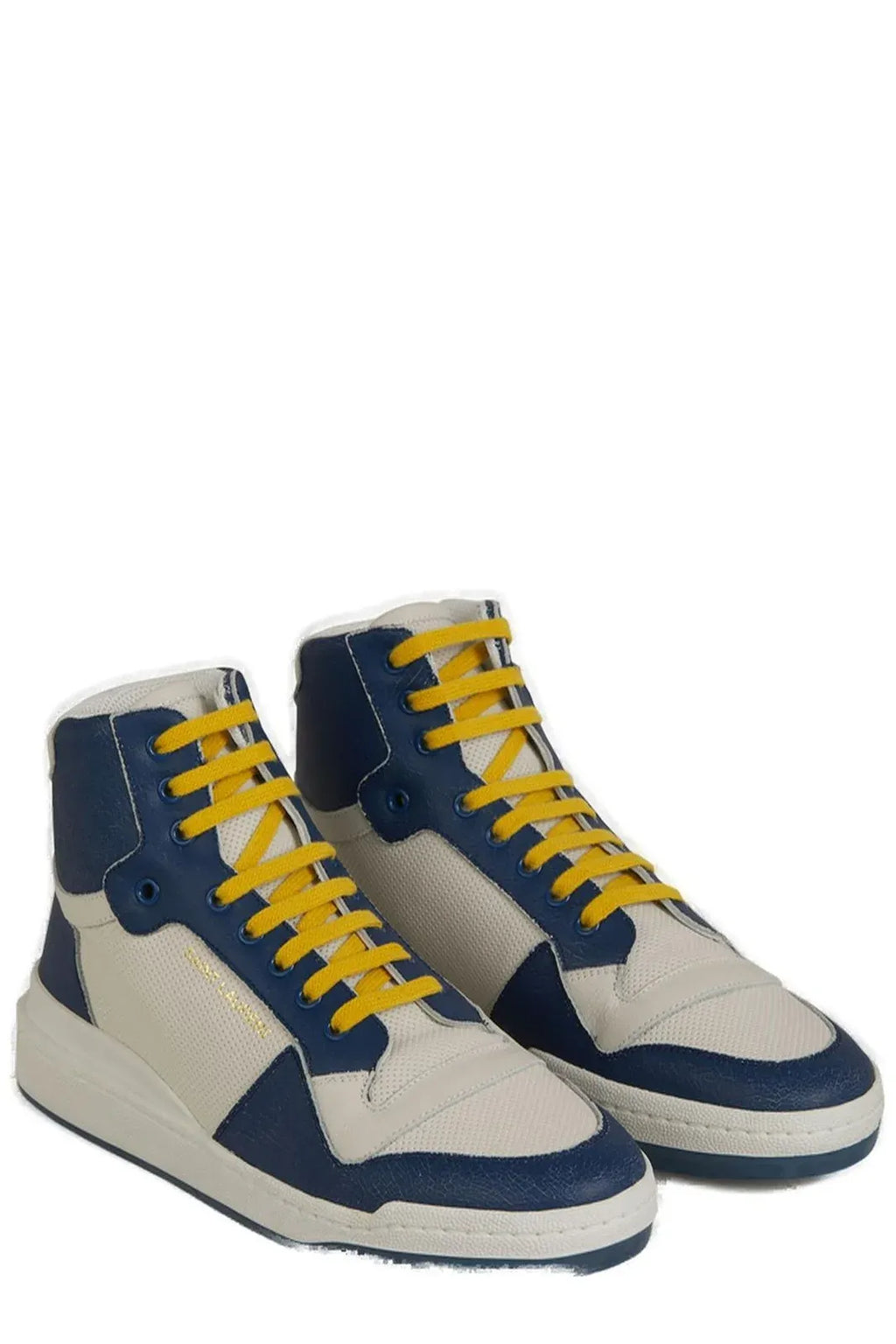 Elevate your style with blue luxury mid-height sneakers