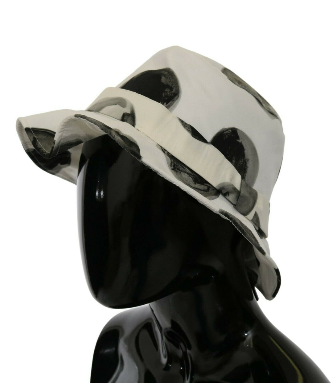 Polka Dot Cotton Bucket Hat - White &amp; Black