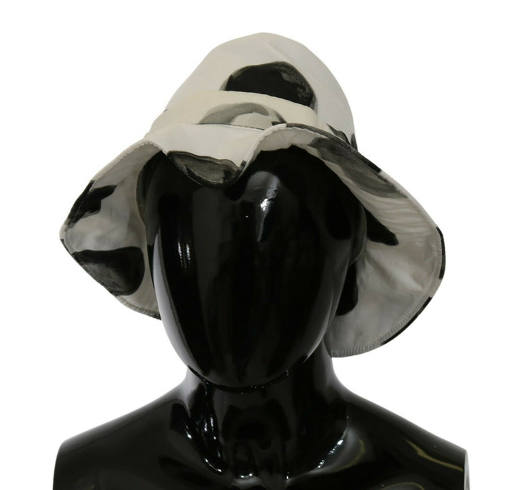 Polka Dot Cotton Bucket Hat - White &amp; Black