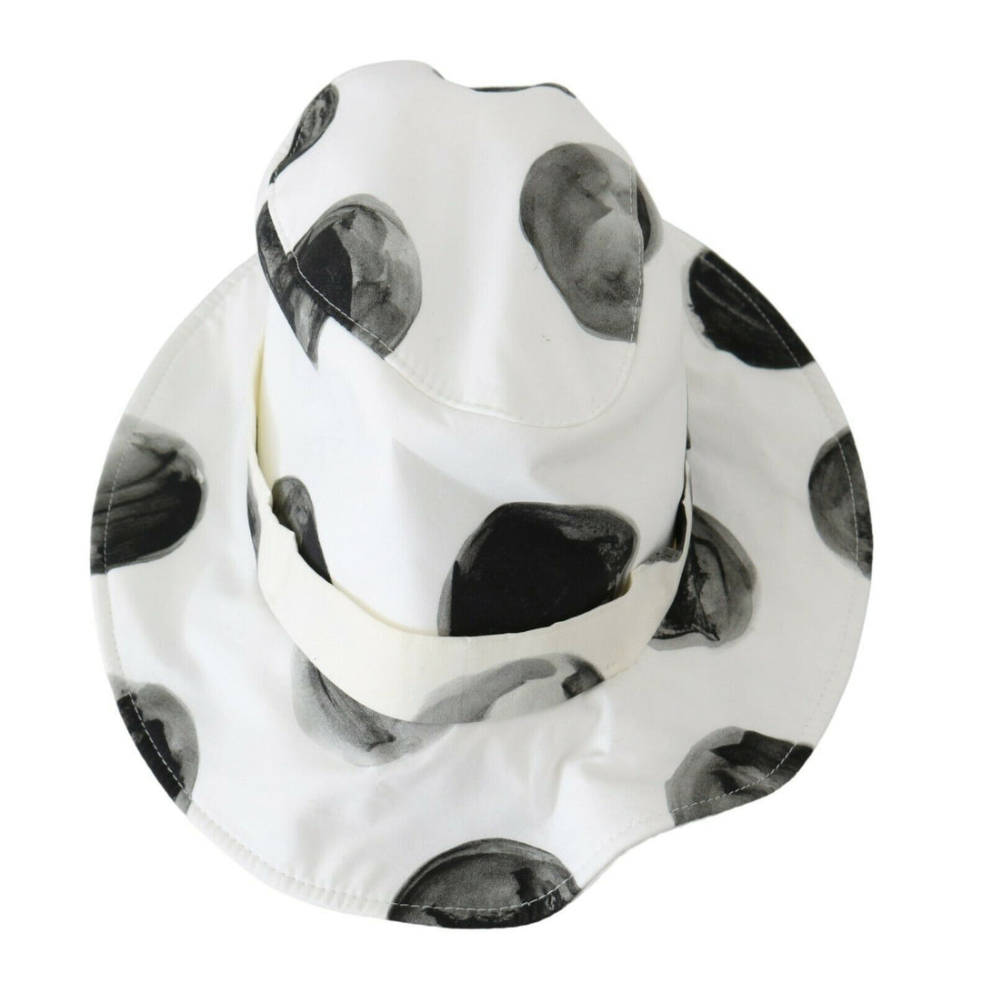 Polka Dot Cotton Bucket Hat - White &amp; Black