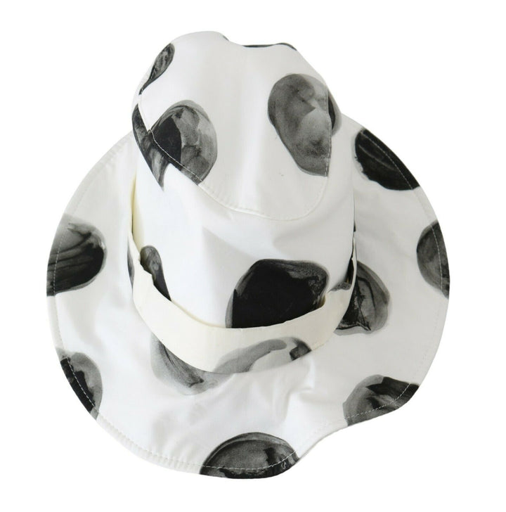 Polka Dot Cotton Bucket Hat - White &amp; Black