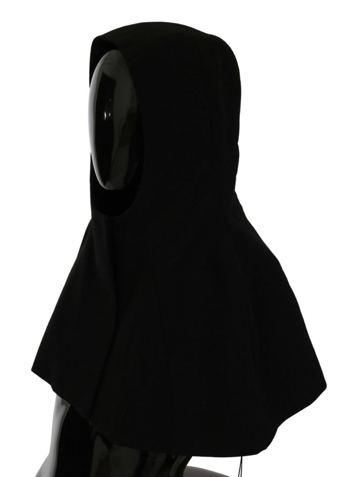 Eleganter schwarzer Kapuzenschal Wrap