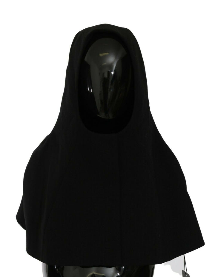 Eleganter schwarzer Kapuzenschal Wrap