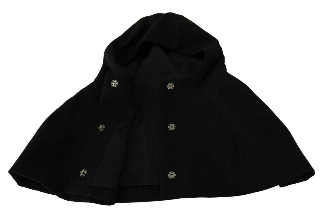 Eleganter schwarzer Kapuzenschal Wrap