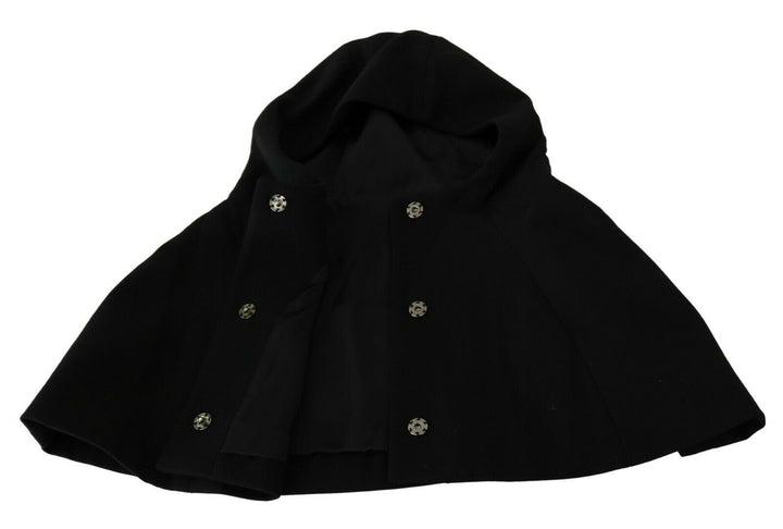 Eleganter schwarzer Kapuzenschal Wrap