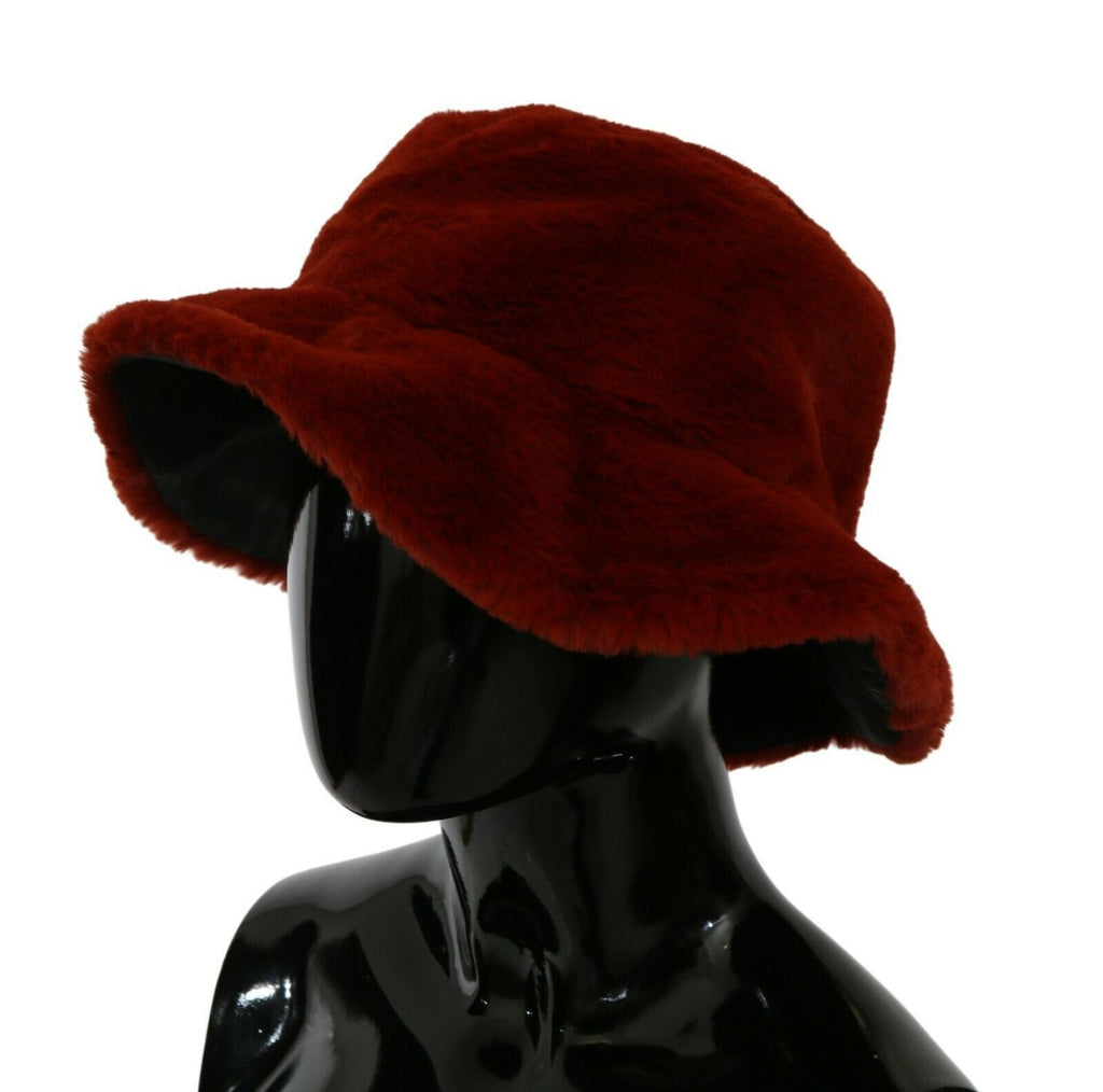 Elegant red peaked cap with logo details