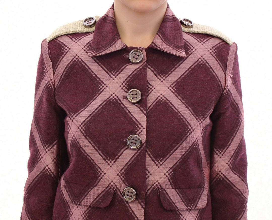 Elegante Jacke mit mehrfarbigem Karodruck