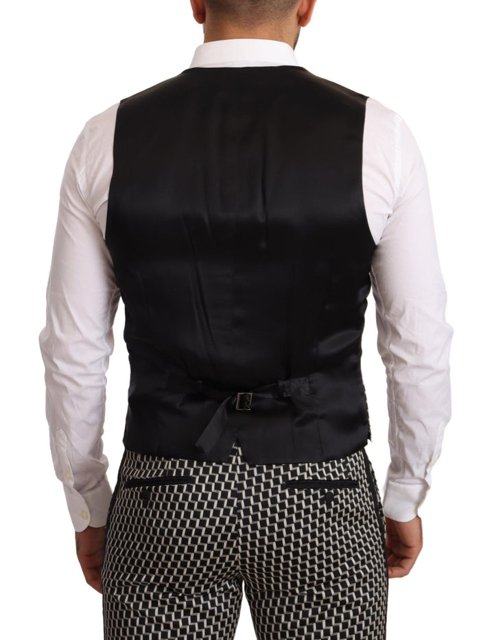 Eleganter dreiteiliger Anzug Martini Schwarz Karo
