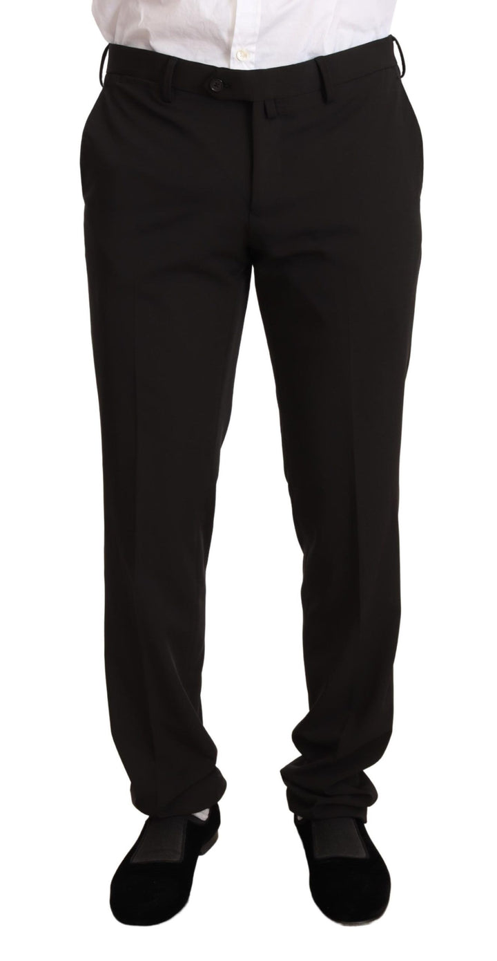 Eleganter schwarzer zweiteiliger Slim Fit Anzug