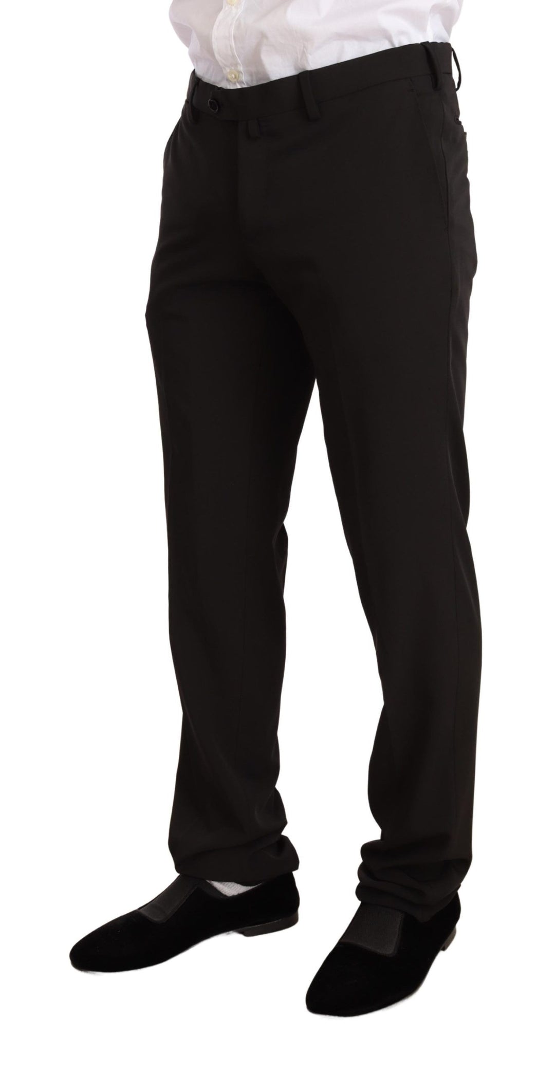 Eleganter schwarzer zweiteiliger Slim Fit Anzug