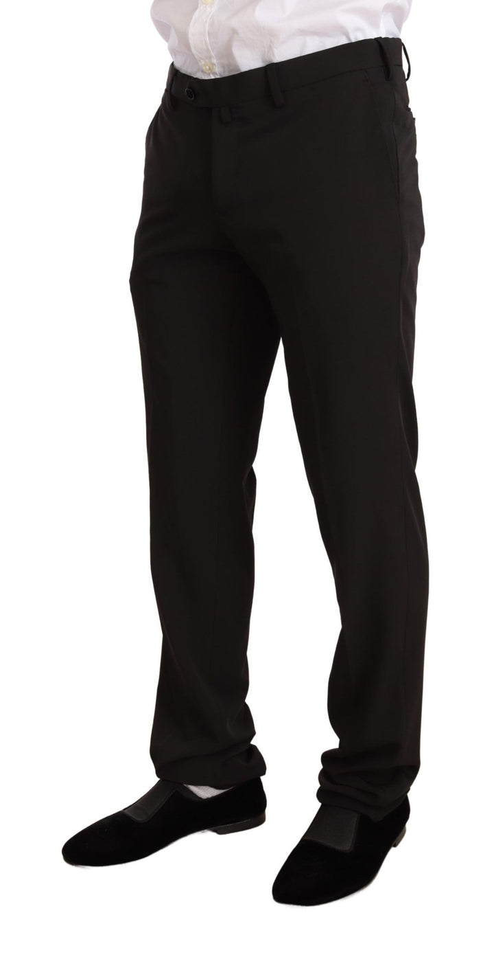 Eleganter schwarzer zweiteiliger Slim Fit Anzug